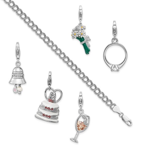 Curated Keepsake Wedding Charm Collection Link Bracelet
